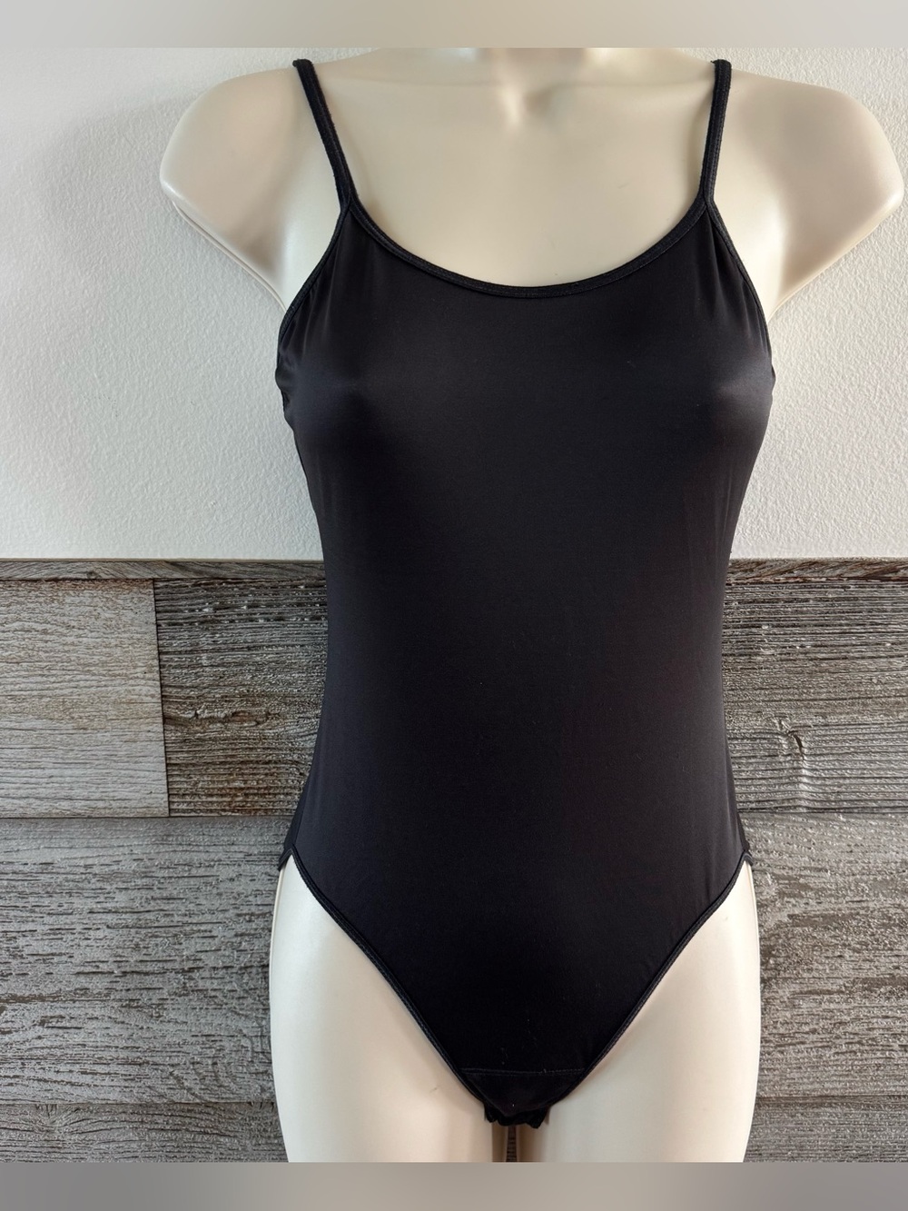 Vintage Victoria’s Secret Black Snap Crotch Bodysuit Small 90s Minimalist (B1)
